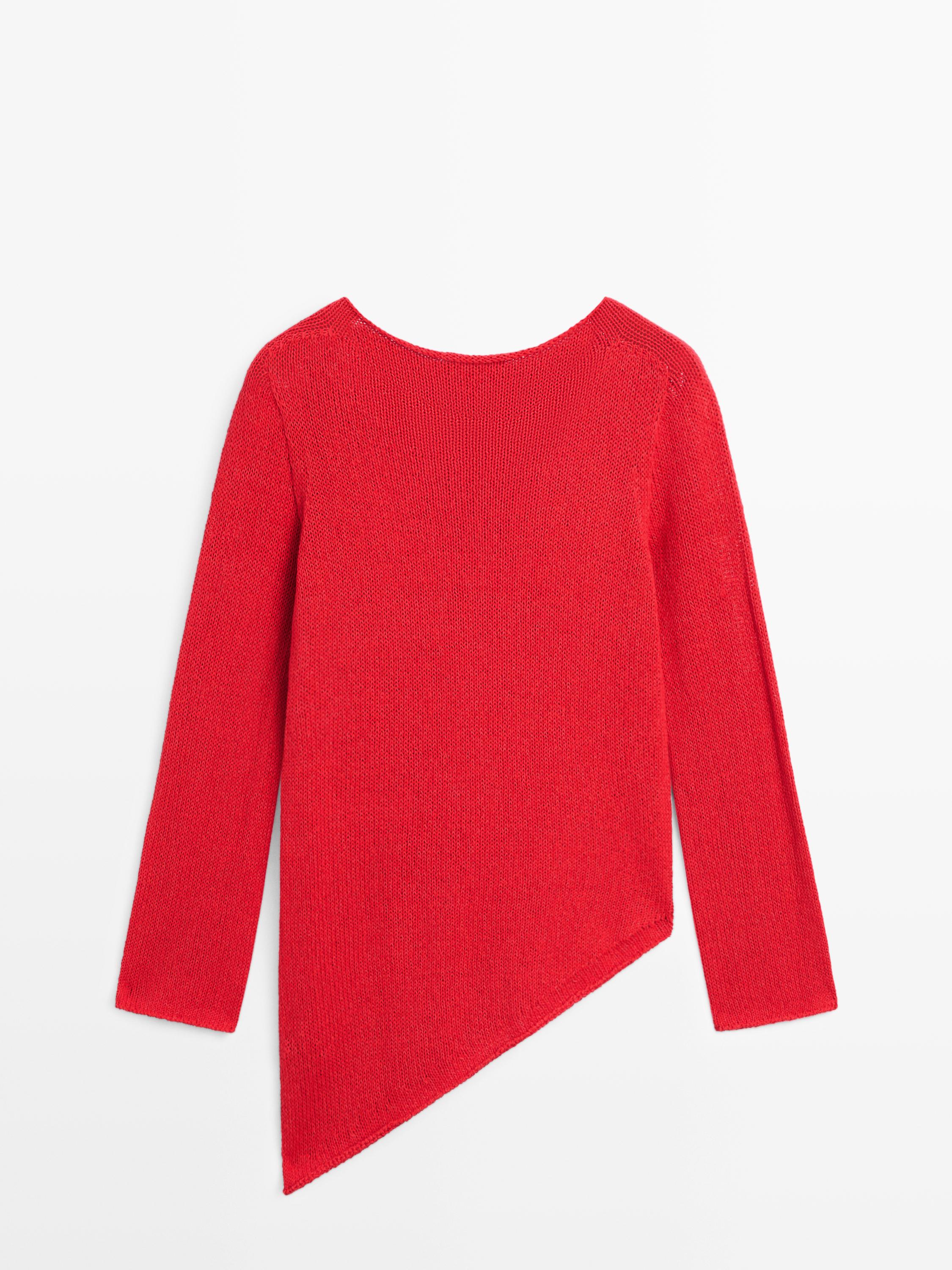 Asymmetric knit sweater